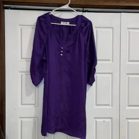 Cato Dresses & Skirts - 🛑SOLD🛑 Cato Purple Knee-Length Ruched Dress with 3/4 Bishop Sleeves